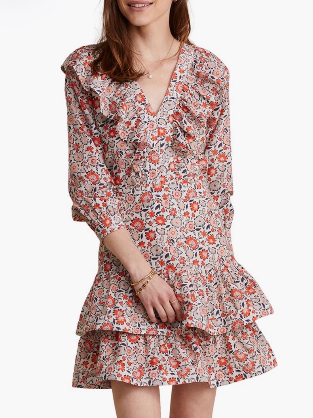 Vineyard Vines Floral Ruffle Tiered Dress